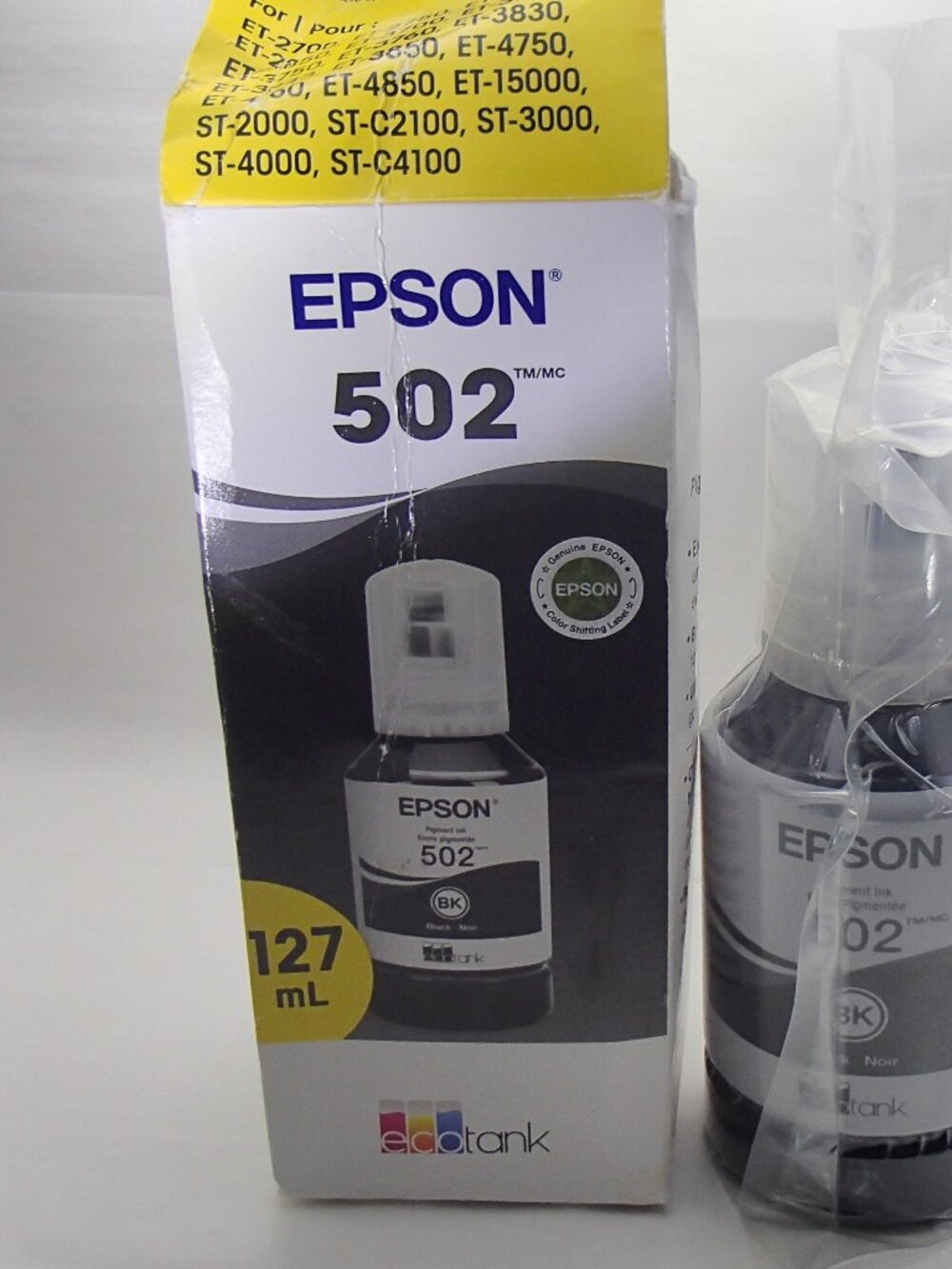 EPSON 502 EcoTank Ink Black ET-2850, ET-3850, ET-4850 Open Box